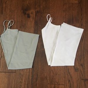 3 Sofia long spaghetti strap tank tops 2 new Black, White and Gray